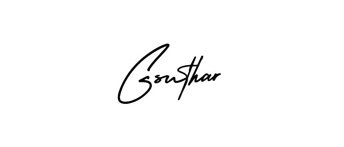 Design your own signature with our free online signature maker. With this signature software, you can create a handwritten (AmerikaSignatureDemo-Regular) signature for name Gsuthar. Gsuthar signature style 3 images and pictures png