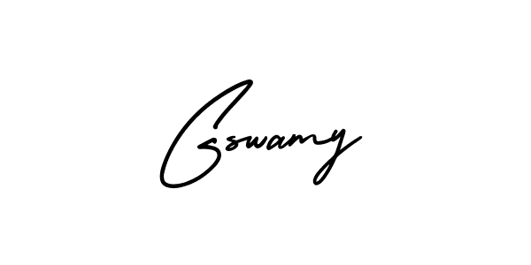 Gswamy stylish signature style. Best Handwritten Sign (AmerikaSignatureDemo-Regular) for my name. Handwritten Signature Collection Ideas for my name Gswamy. Gswamy signature style 3 images and pictures png