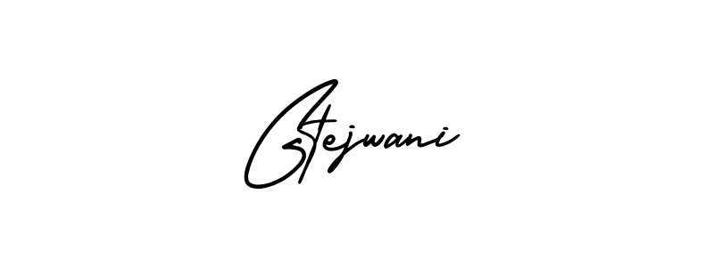You should practise on your own different ways (AmerikaSignatureDemo-Regular) to write your name (Gtejwani) in signature. don't let someone else do it for you. Gtejwani signature style 3 images and pictures png