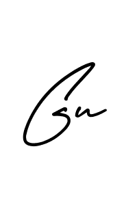 Gu stylish signature style. Best Handwritten Sign (AmerikaSignatureDemo-Regular) for my name. Handwritten Signature Collection Ideas for my name Gu. Gu signature style 3 images and pictures png