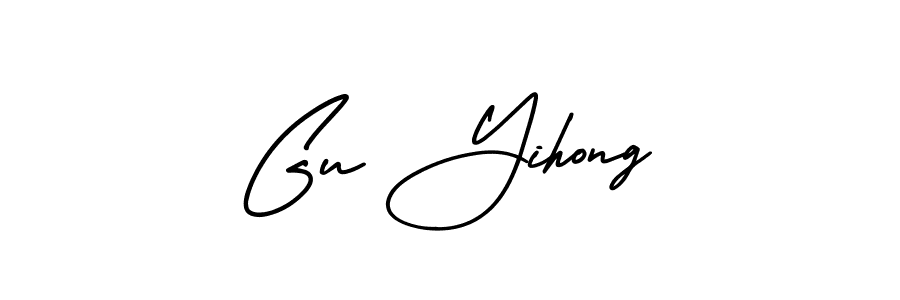 How to Draw Gu Yihong signature style? AmerikaSignatureDemo-Regular is a latest design signature styles for name Gu Yihong. Gu Yihong signature style 3 images and pictures png