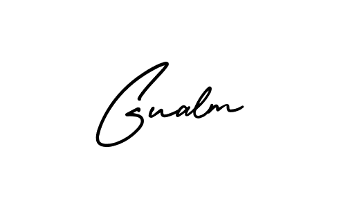 How to Draw Gualm signature style? AmerikaSignatureDemo-Regular is a latest design signature styles for name Gualm. Gualm signature style 3 images and pictures png