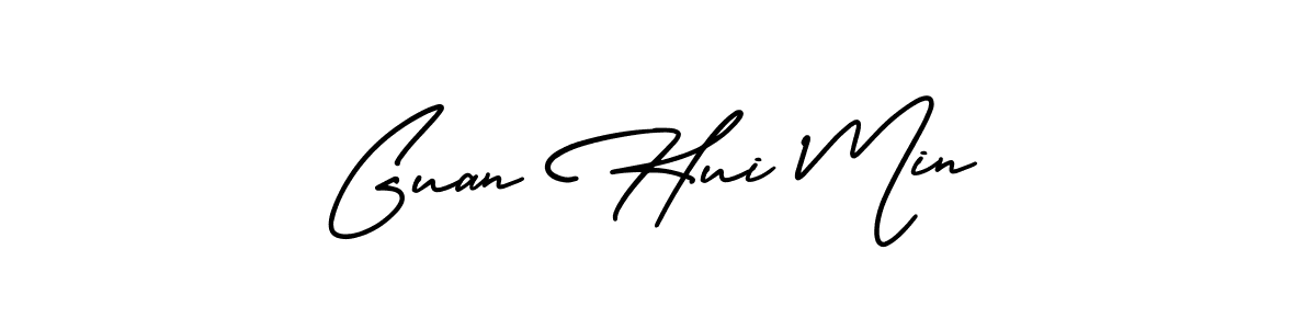 Make a beautiful signature design for name Guan Hui Min. With this signature (AmerikaSignatureDemo-Regular) style, you can create a handwritten signature for free. Guan Hui Min signature style 3 images and pictures png