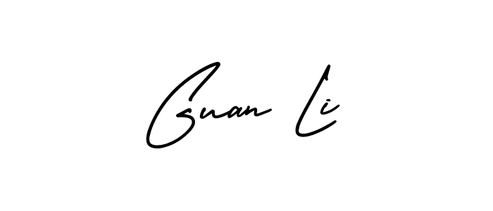 Make a beautiful signature design for name Guan Li. With this signature (AmerikaSignatureDemo-Regular) style, you can create a handwritten signature for free. Guan Li signature style 3 images and pictures png