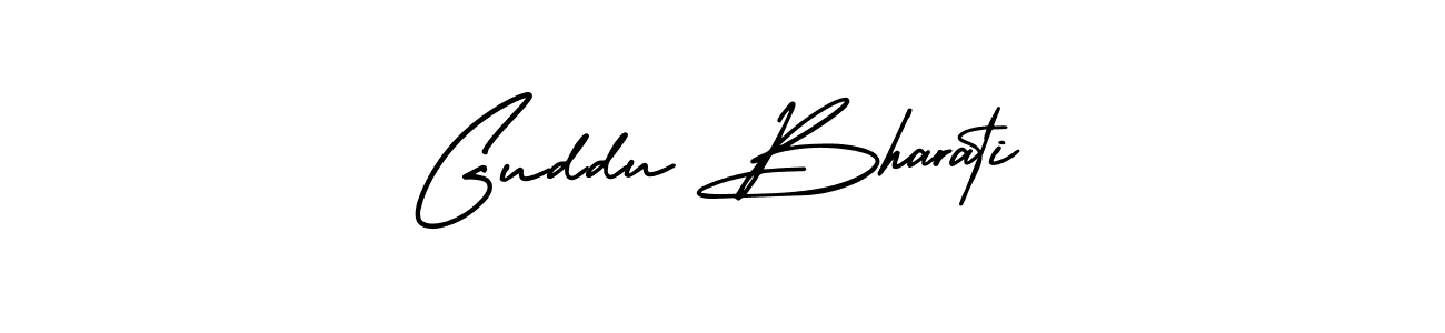 It looks lik you need a new signature style for name Guddu Bharati. Design unique handwritten (AmerikaSignatureDemo-Regular) signature with our free signature maker in just a few clicks. Guddu Bharati signature style 3 images and pictures png