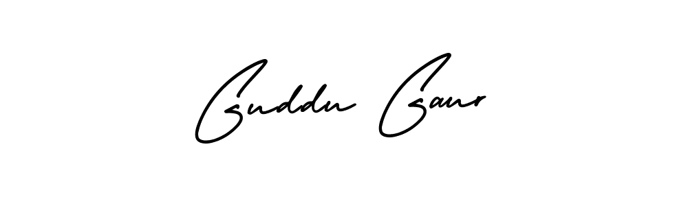 Design your own signature with our free online signature maker. With this signature software, you can create a handwritten (AmerikaSignatureDemo-Regular) signature for name Guddu Gaur. Guddu Gaur signature style 3 images and pictures png