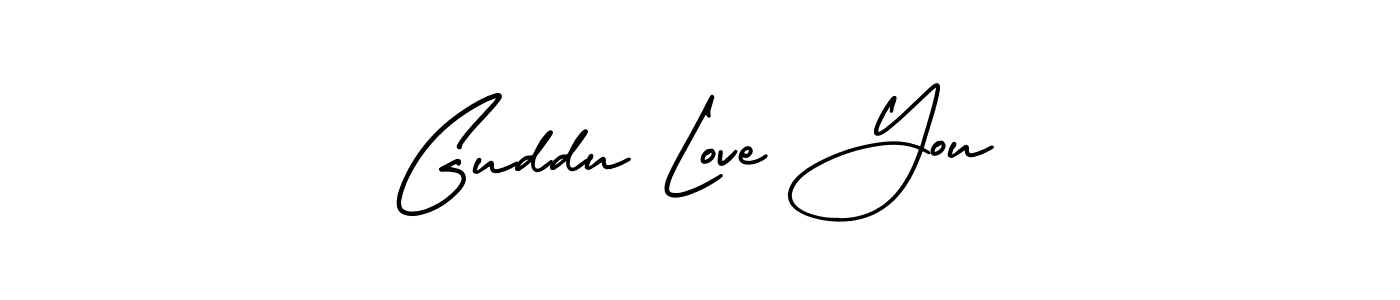 Guddu Love You stylish signature style. Best Handwritten Sign (AmerikaSignatureDemo-Regular) for my name. Handwritten Signature Collection Ideas for my name Guddu Love You. Guddu Love You signature style 3 images and pictures png