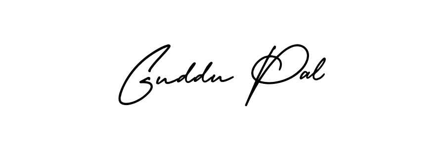 Guddu Pal stylish signature style. Best Handwritten Sign (AmerikaSignatureDemo-Regular) for my name. Handwritten Signature Collection Ideas for my name Guddu Pal. Guddu Pal signature style 3 images and pictures png