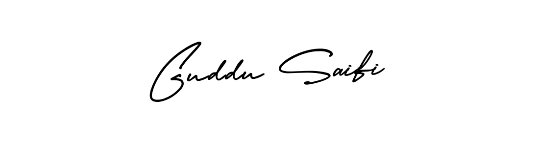 Use a signature maker to create a handwritten signature online. With this signature software, you can design (AmerikaSignatureDemo-Regular) your own signature for name Guddu Saifi. Guddu Saifi signature style 3 images and pictures png