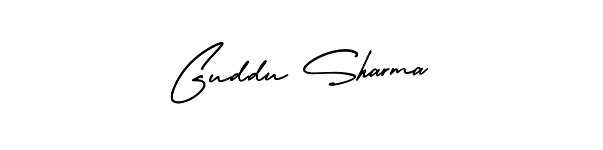 It looks lik you need a new signature style for name Guddu Sharma. Design unique handwritten (AmerikaSignatureDemo-Regular) signature with our free signature maker in just a few clicks. Guddu Sharma signature style 3 images and pictures png