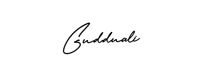 It looks lik you need a new signature style for name Gudduali. Design unique handwritten (AmerikaSignatureDemo-Regular) signature with our free signature maker in just a few clicks. Gudduali signature style 3 images and pictures png