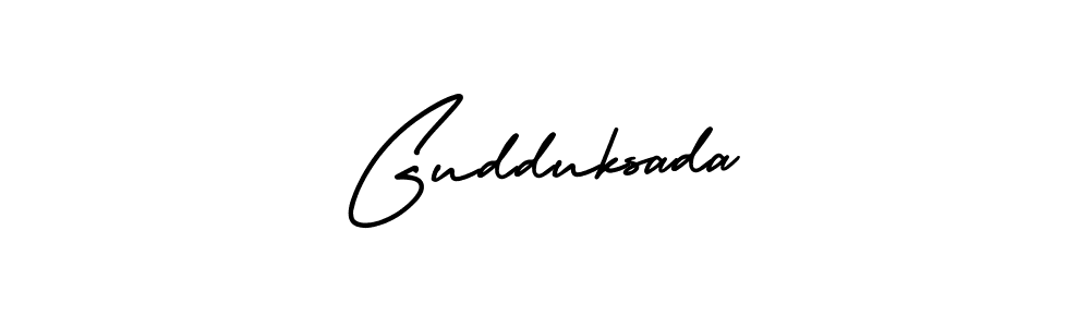 Use a signature maker to create a handwritten signature online. With this signature software, you can design (AmerikaSignatureDemo-Regular) your own signature for name Gudduksada. Gudduksada signature style 3 images and pictures png