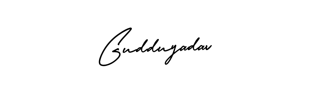 Design your own signature with our free online signature maker. With this signature software, you can create a handwritten (AmerikaSignatureDemo-Regular) signature for name Gudduyadav. Gudduyadav signature style 3 images and pictures png