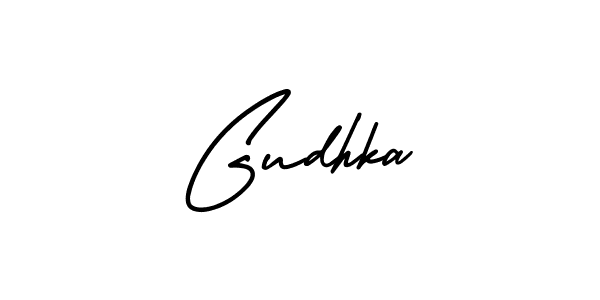 How to Draw Gudhka signature style? AmerikaSignatureDemo-Regular is a latest design signature styles for name Gudhka. Gudhka signature style 3 images and pictures png