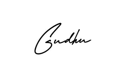 You should practise on your own different ways (AmerikaSignatureDemo-Regular) to write your name (Gudhu) in signature. don't let someone else do it for you. Gudhu signature style 3 images and pictures png