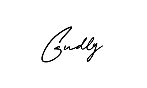 How to make Gudly name signature. Use AmerikaSignatureDemo-Regular style for creating short signs online. This is the latest handwritten sign. Gudly signature style 3 images and pictures png