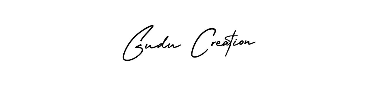 Design your own signature with our free online signature maker. With this signature software, you can create a handwritten (AmerikaSignatureDemo-Regular) signature for name Gudu Creation. Gudu Creation signature style 3 images and pictures png