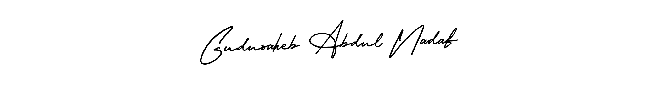 Make a short Gudusaheb Abdul Nadaf signature style. Manage your documents anywhere anytime using AmerikaSignatureDemo-Regular. Create and add eSignatures, submit forms, share and send files easily. Gudusaheb Abdul Nadaf signature style 3 images and pictures png