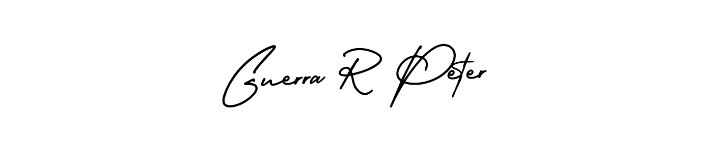 How to make Guerra R Peter name signature. Use AmerikaSignatureDemo-Regular style for creating short signs online. This is the latest handwritten sign. Guerra R Peter signature style 3 images and pictures png