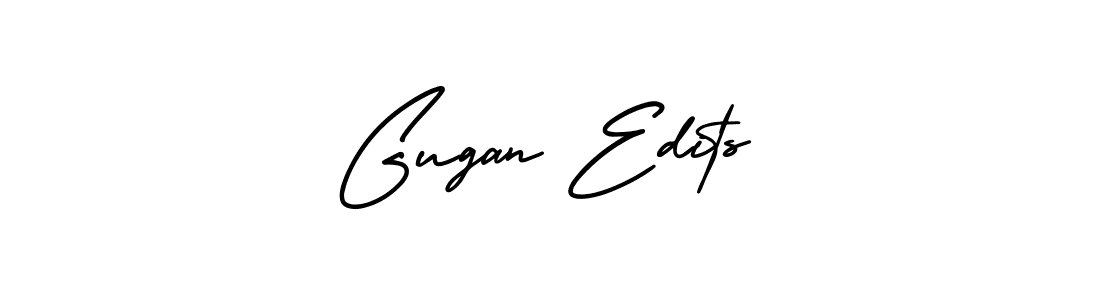 Design your own signature with our free online signature maker. With this signature software, you can create a handwritten (AmerikaSignatureDemo-Regular) signature for name Gugan Edits. Gugan Edits signature style 3 images and pictures png