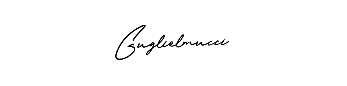 The best way (AmerikaSignatureDemo-Regular) to make a short signature is to pick only two or three words in your name. The name Guglielmucci include a total of six letters. For converting this name. Guglielmucci signature style 3 images and pictures png