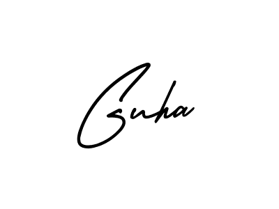 Guha stylish signature style. Best Handwritten Sign (AmerikaSignatureDemo-Regular) for my name. Handwritten Signature Collection Ideas for my name Guha. Guha signature style 3 images and pictures png