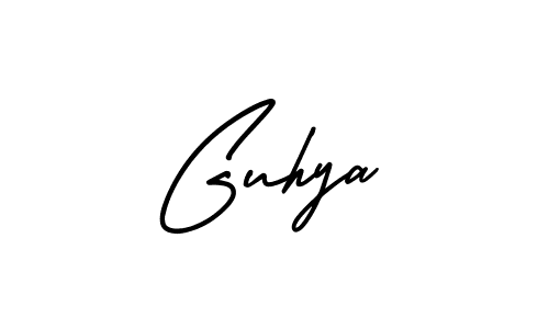 Use a signature maker to create a handwritten signature online. With this signature software, you can design (AmerikaSignatureDemo-Regular) your own signature for name Guhya. Guhya signature style 3 images and pictures png