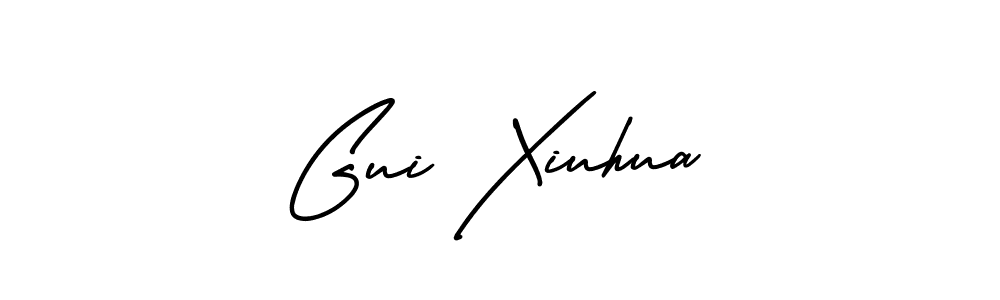 You should practise on your own different ways (AmerikaSignatureDemo-Regular) to write your name (Gui Xiuhua) in signature. don't let someone else do it for you. Gui Xiuhua signature style 3 images and pictures png