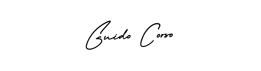 The best way (AmerikaSignatureDemo-Regular) to make a short signature is to pick only two or three words in your name. The name Guido Corso include a total of six letters. For converting this name. Guido Corso signature style 3 images and pictures png