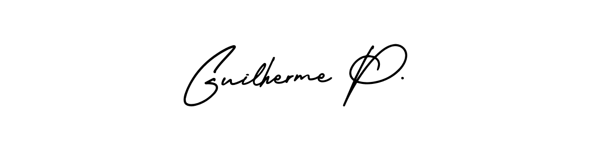 How to Draw Guilherme P. signature style? AmerikaSignatureDemo-Regular is a latest design signature styles for name Guilherme P.. Guilherme P. signature style 3 images and pictures png