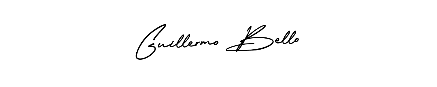 It looks lik you need a new signature style for name Guillermo Bello. Design unique handwritten (AmerikaSignatureDemo-Regular) signature with our free signature maker in just a few clicks. Guillermo Bello signature style 3 images and pictures png