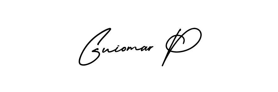 Guiomar P stylish signature style. Best Handwritten Sign (AmerikaSignatureDemo-Regular) for my name. Handwritten Signature Collection Ideas for my name Guiomar P. Guiomar P signature style 3 images and pictures png
