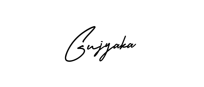 The best way (AmerikaSignatureDemo-Regular) to make a short signature is to pick only two or three words in your name. The name Gujyaka include a total of six letters. For converting this name. Gujyaka signature style 3 images and pictures png