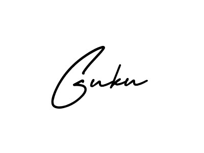 Create a beautiful signature design for name Guku. With this signature (AmerikaSignatureDemo-Regular) fonts, you can make a handwritten signature for free. Guku signature style 3 images and pictures png