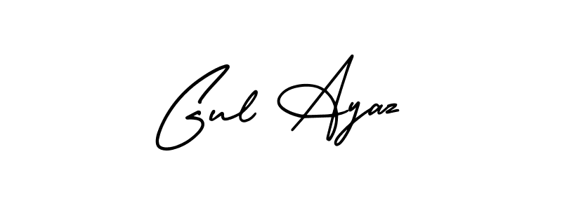 You should practise on your own different ways (AmerikaSignatureDemo-Regular) to write your name (Gul Ayaz) in signature. don't let someone else do it for you. Gul Ayaz signature style 3 images and pictures png