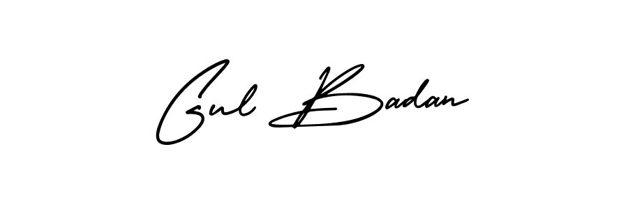 You should practise on your own different ways (AmerikaSignatureDemo-Regular) to write your name (Gul Badan) in signature. don't let someone else do it for you. Gul Badan signature style 3 images and pictures png