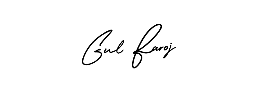 You should practise on your own different ways (AmerikaSignatureDemo-Regular) to write your name (Gul Faroj) in signature. don't let someone else do it for you. Gul Faroj signature style 3 images and pictures png