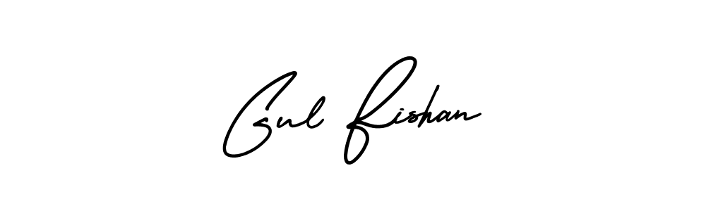 Also You can easily find your signature by using the search form. We will create Gul Fishan name handwritten signature images for you free of cost using AmerikaSignatureDemo-Regular sign style. Gul Fishan signature style 3 images and pictures png