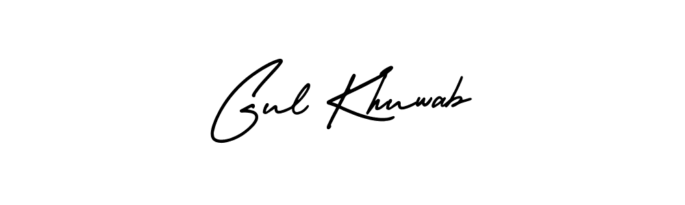Design your own signature with our free online signature maker. With this signature software, you can create a handwritten (AmerikaSignatureDemo-Regular) signature for name Gul Khuwab. Gul Khuwab signature style 3 images and pictures png