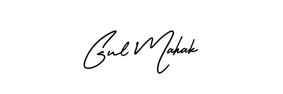 You should practise on your own different ways (AmerikaSignatureDemo-Regular) to write your name (Gul Mahak) in signature. don't let someone else do it for you. Gul Mahak signature style 3 images and pictures png