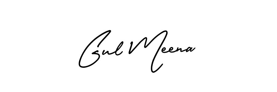 Gul Meena stylish signature style. Best Handwritten Sign (AmerikaSignatureDemo-Regular) for my name. Handwritten Signature Collection Ideas for my name Gul Meena. Gul Meena signature style 3 images and pictures png