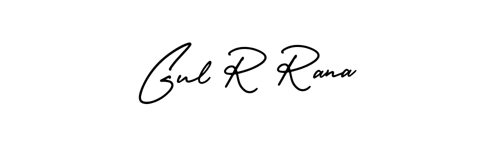 It looks lik you need a new signature style for name Gul R Rana. Design unique handwritten (AmerikaSignatureDemo-Regular) signature with our free signature maker in just a few clicks. Gul R Rana signature style 3 images and pictures png