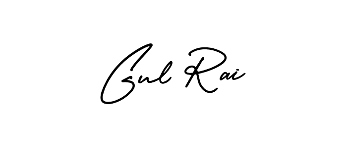 AmerikaSignatureDemo-Regular is a professional signature style that is perfect for those who want to add a touch of class to their signature. It is also a great choice for those who want to make their signature more unique. Get Gul Rai name to fancy signature for free. Gul Rai signature style 3 images and pictures png