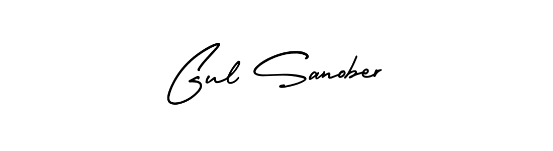 How to make Gul Sanober name signature. Use AmerikaSignatureDemo-Regular style for creating short signs online. This is the latest handwritten sign. Gul Sanober signature style 3 images and pictures png