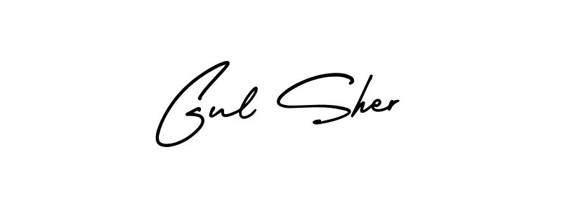 Make a beautiful signature design for name Gul Sher. With this signature (AmerikaSignatureDemo-Regular) style, you can create a handwritten signature for free. Gul Sher signature style 3 images and pictures png