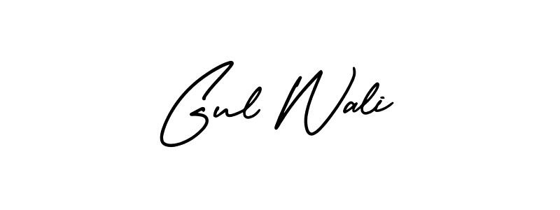 You should practise on your own different ways (AmerikaSignatureDemo-Regular) to write your name (Gul Wali) in signature. don't let someone else do it for you. Gul Wali signature style 3 images and pictures png