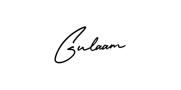 The best way (AmerikaSignatureDemo-Regular) to make a short signature is to pick only two or three words in your name. The name Gulaam include a total of six letters. For converting this name. Gulaam signature style 3 images and pictures png