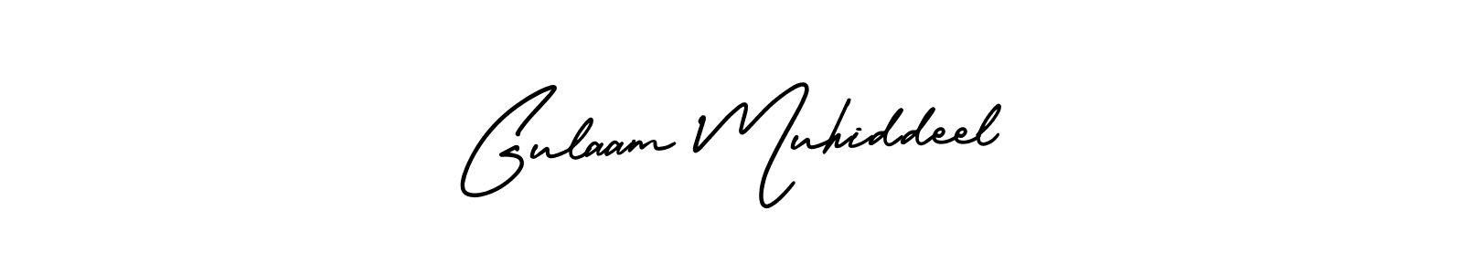 How to make Gulaam Muhiddeel signature? AmerikaSignatureDemo-Regular is a professional autograph style. Create handwritten signature for Gulaam Muhiddeel name. Gulaam Muhiddeel signature style 3 images and pictures png