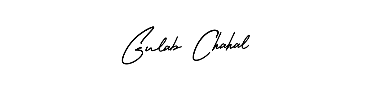 Make a short Gulab Chahal signature style. Manage your documents anywhere anytime using AmerikaSignatureDemo-Regular. Create and add eSignatures, submit forms, share and send files easily. Gulab Chahal signature style 3 images and pictures png