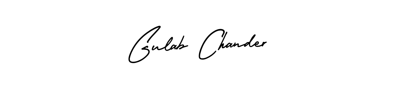 The best way (AmerikaSignatureDemo-Regular) to make a short signature is to pick only two or three words in your name. The name Gulab Chander include a total of six letters. For converting this name. Gulab Chander signature style 3 images and pictures png